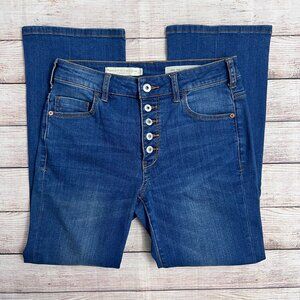 Pilcro and the Letterpress High-Rise Flare Jeans |‎ Size 28 | Medium Wash Retro